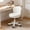 White, variant on HDHNBA Low Back Small Round PU Leather Armless Height Adjustable Swivel Rolling Vanity Desk Chair, Pink