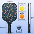 thumbnail image 4 of Pickleball Paddles Set,Pioneer Flower Floral Print Pattern Fiberglass Surface Pickleball Racket Set with 2 Indoor Outdoor Pickleball Balls and Pickleball Bag,Pickle-ball Equipment, 4 of 6