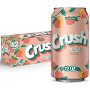 Crush Caffeine Free Peach Soda Pop, 12 fl oz, 12 Pack Cans