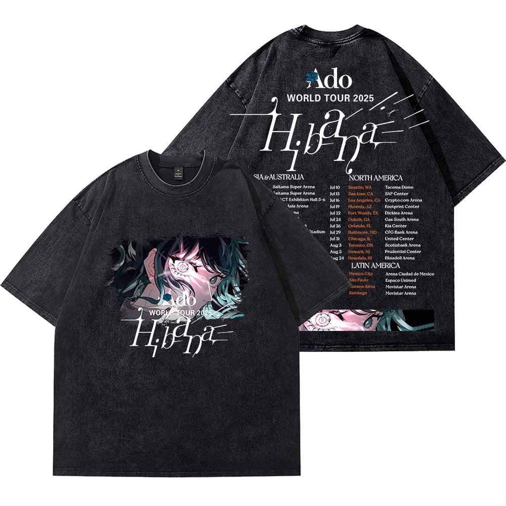 Ado Hibana World Tour Merch Vintage Wash Tee Unisex Fashion