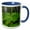Blue/White, variant on 3drose, Alaska, Nancy Lake Sra. Devils Club Plant in Birch Forest., 11oz Two-tone Green Mug