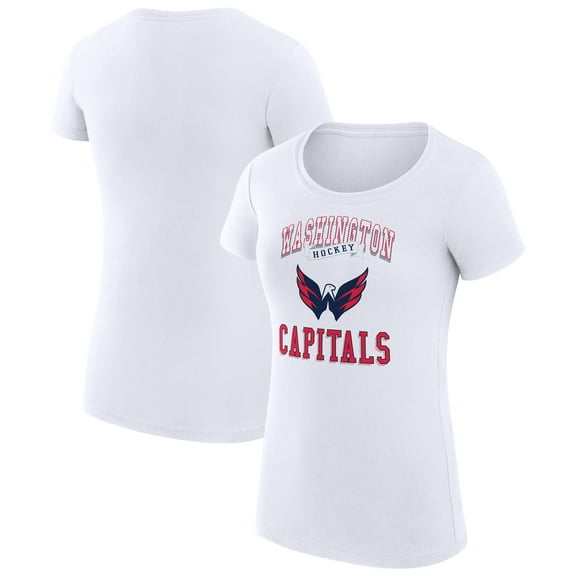 Women's G-III 4Her by Carl Banks White Washington Capitals Super-Slim Fit Lightweight Team Logo Graphic T-Shirt
