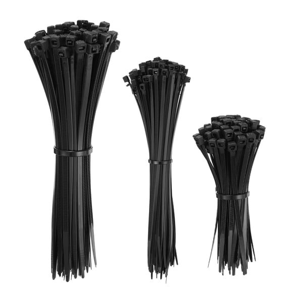 Uxcell 600pack Cable Zip Ties, Plastic Nylon Ties Wraps, 4 6 8Inches/100 150 200mm Self-Locking Wire Ties, Black