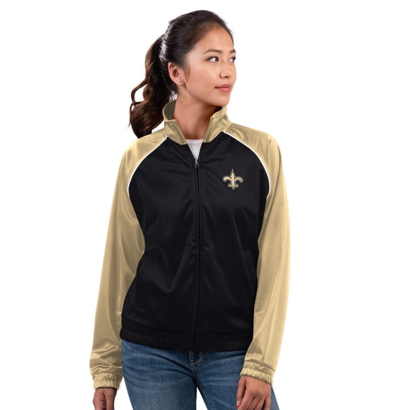 Women's G-III 4Her by Carl Banks Black New Orleans Saints Replay Full-Zip Track Jacket