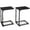Black, variant on Melocadol C-Shaped End Table, C Shaped Under Couch Slider, Small Side Tables with Metal Frame, Adjustable Feet, for Living Room, Bedside, Sofa, TV Dinner, Recliner, Dark Brown