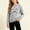 Gray, variant on Spazoro Girls Crew Neck Long Sleeve Sweatshirt, Lightweight Stretchable Cat Print Breathable Casual Pullover Tops for Fall Daily School Wear Light Blue Size 5-6