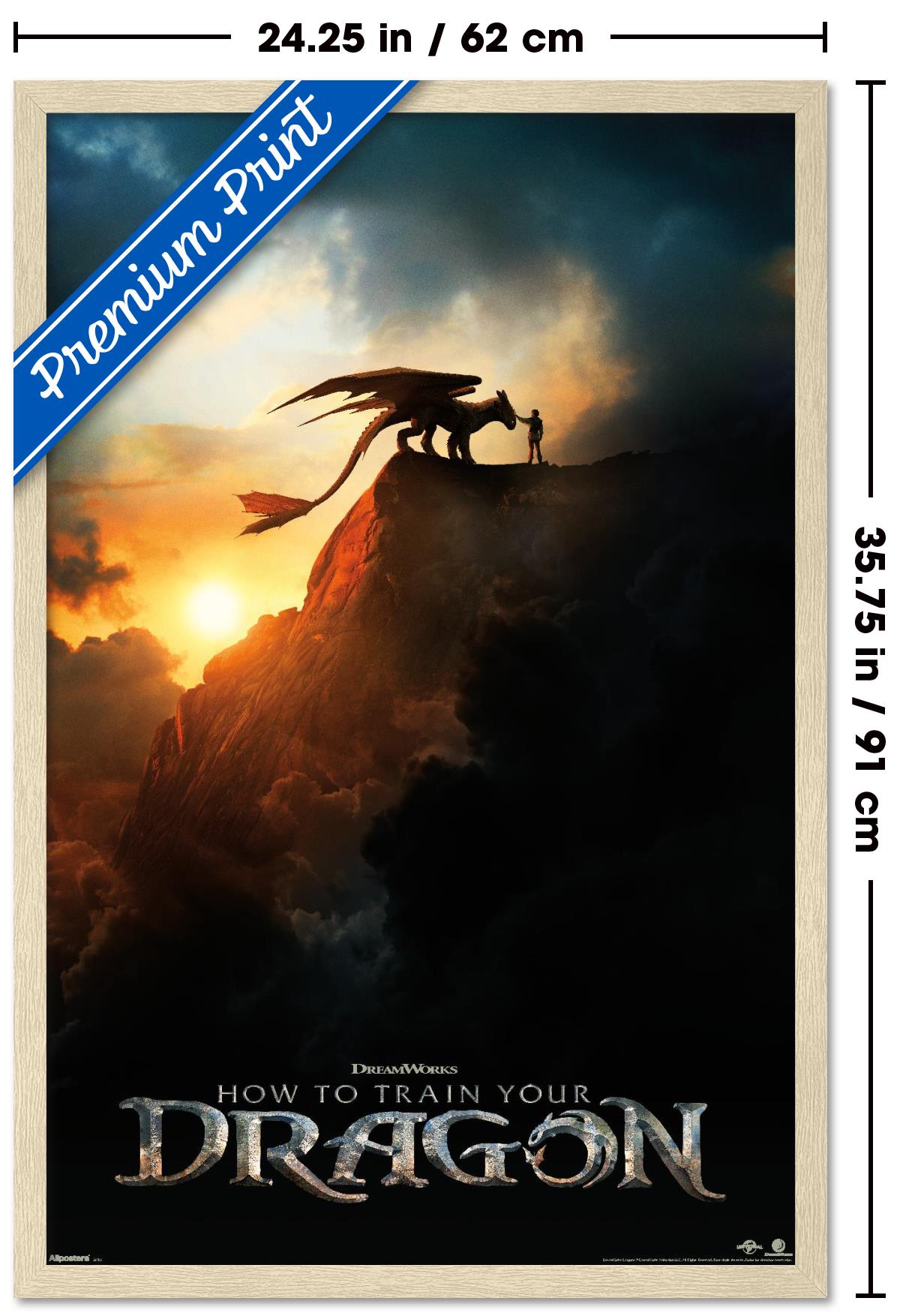 How To Train Your Dragon (2025) - Teaser One Sheet Wall Poster, 22.375" x 34" Framed
