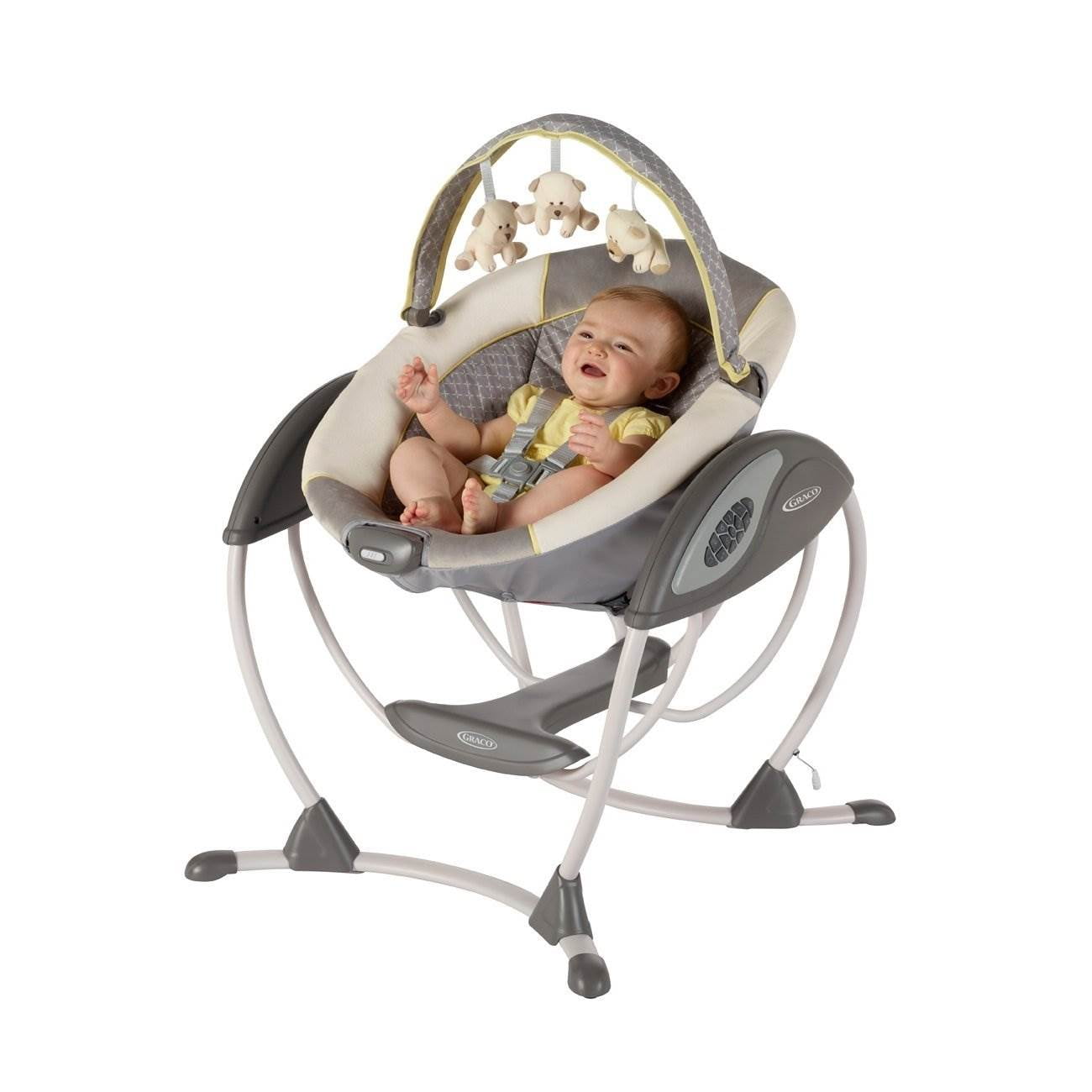 Graco Glider Petite LX Baby Infant Swing with Mobile Toys Peyton 1843904 Walmart