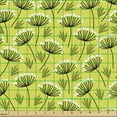 thumbnail image 2 of Floral Fabric by the Yard, Doodle Style Branches Herbs Plantation Leafy Details, Upholstery Fabric for Dining Chairs Home Decor Accents, Yellow Green Fawn by Ambesonne, 2 of 5