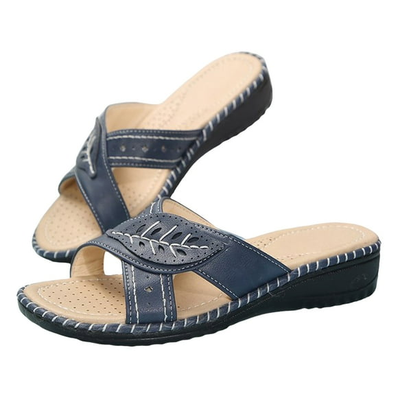 Women's Sandals Female Sandal Adult Womens Shoes Dress Sandals Women Shoes Summer New Casual Round Head with Hollow High Heels Women's Sandals for Women Earth Spirit Blue 8.5