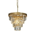 thumbnail image 3 of AloaDecor 3-Light 13" Cone Shape 4-Tier Crystal Chandelier Soft Gold Antiqued 13 to 24 Inches Brass, 3 of 5
