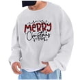 thumbnail image 2 of Penkiiy Men's Crew Neck Merry Christmas Sweatshirt Pullover Long Sleeve Top Gray, 2 of 5