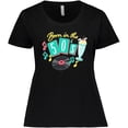 thumbnail image 3 of Inktastic Born in the 50's Record and Music Notes Women's Plus Size T-Shirt, 3 of 5
