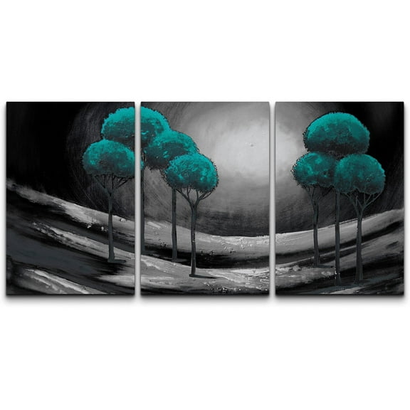 wall26 Canvas Wall Art Abstract Cloud Tree Pictures Home Wall Decorations for Bedroom Living Room Oil Paintings Canvas Prints Framed - 24"x36" x 3 Panels