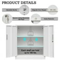thumbnail image 3 of CJF Garage Cabinet, Metal Storage Cabinet with Doors and Shelves, for Home Office, Garage and Utility Room, White, 3 of 11