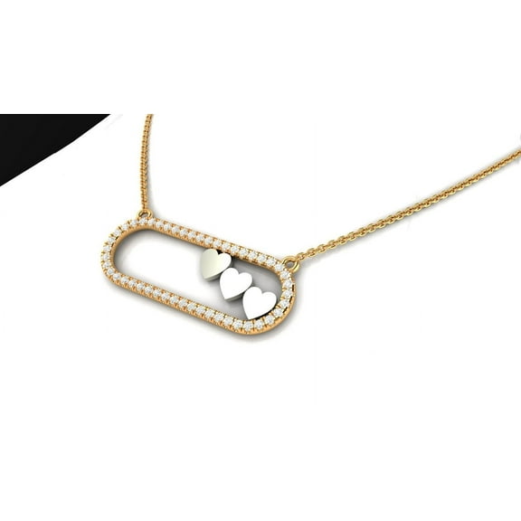 Pendant with Heart Design, 925 Rectangular Necklace,pendant