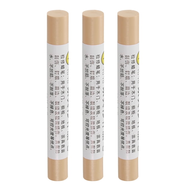 Crayones de reparación de muebles, barra de relleno de cera, 3 marcadores de retoque, arce blanco