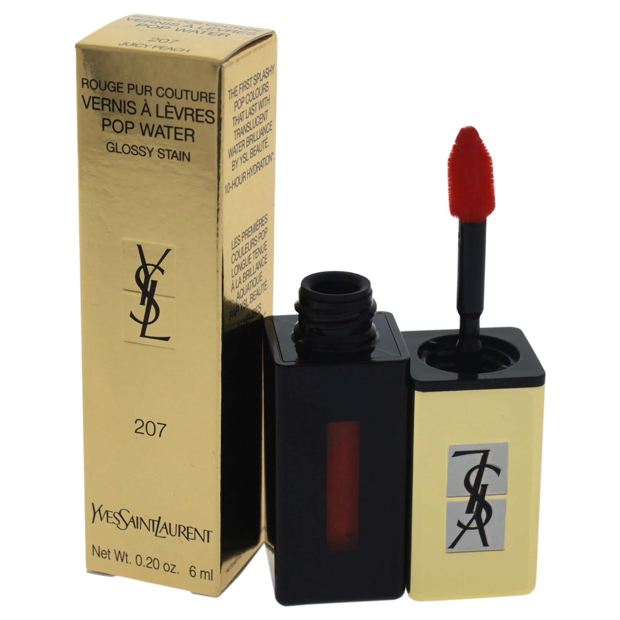 Yves Saint Laurent Vernis a Levres Pop Water Glossy - # 207 Juicy for Women, 0.2 oz -