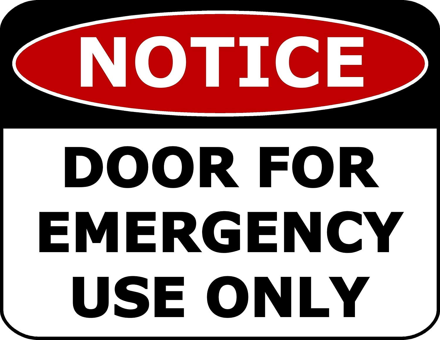 PCSCP Notice Door For Emergency Use Only 11 inch by 9.5 inch Laminated