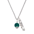 thumbnail image 1 of Delight Jewelry 12mm Teal Roller Spinner with Silvertone Lining Glass Spinner Silvertone Best Friends Forever Bar Charm Necklace, 23", 1 of 4
