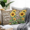 thumbnail image 2 of Sweet Home Outdoor Pillow Covers Pack of 2 Sunflower Vintage Rustic Brown Stripe Wood Board Waterproof Throw Pillow Covers Decorative Cushion Cases for Patio Garden Tent Balcony Couch 16x16 inch, 2 of 8