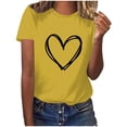 thumbnail image 1 of Diufon Hauts de la Saint-Valentin pour Femmes Tunique Décontractée à Manches Courtes Col Rond Chemisier Imprimé Graphique Mignon Tendance, 1 of 6