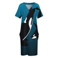thumbnail image 3 of Vestido holgado de verano para madre e hijo prenda con bolsillo color negro para fiesta, 3 of 6