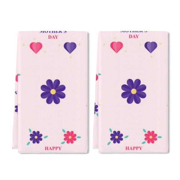 2 Pcs Kitchen Towels Dishcloth Dish Towels Kitchen Towels Holiday Tea Towels Hand Towels for Kitchen Bathroom Housewarming Gifts Home Decoration 24 x 16 Inches (Happy Mothers Day)