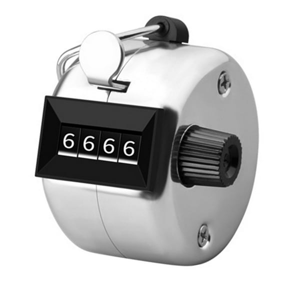 4 Digit Mechanical Manual Hand Counter Clicker, Mechanical Precise Counting,Zeroing Stainless Steel Caseor Crowd Warehouse Counting, Dock Checking, Station Counting