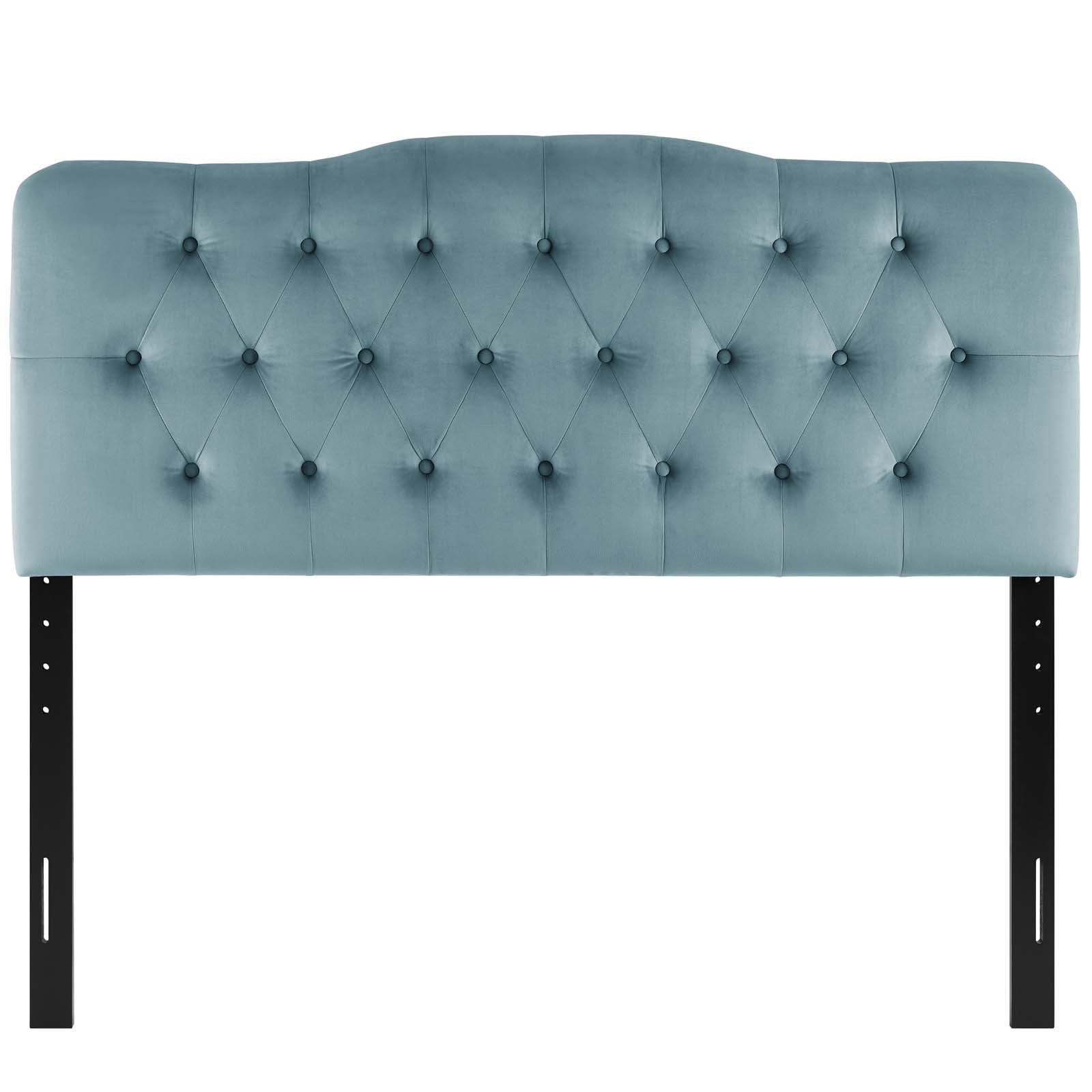 Modway Annabel Full Diamond Tufted Performance Velvet Headboard in Light Blue