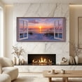 thumbnail image 3 of Beach Window Canvas Wall Art - Large Coastal Picture Landscape Canvas Prints Tropical Sea Paintings, Horizontal Summer Seascape Artwork for Living Room Bedroom, 3 of 7