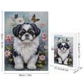 thumbnail image 2 of Black White Shih Tzu With Flower Oil Painting 500-Piece Jigsaw Puzzle for Adults - Captivating Artwork for Dog Enthusiasts,Wooden, 2 of 8