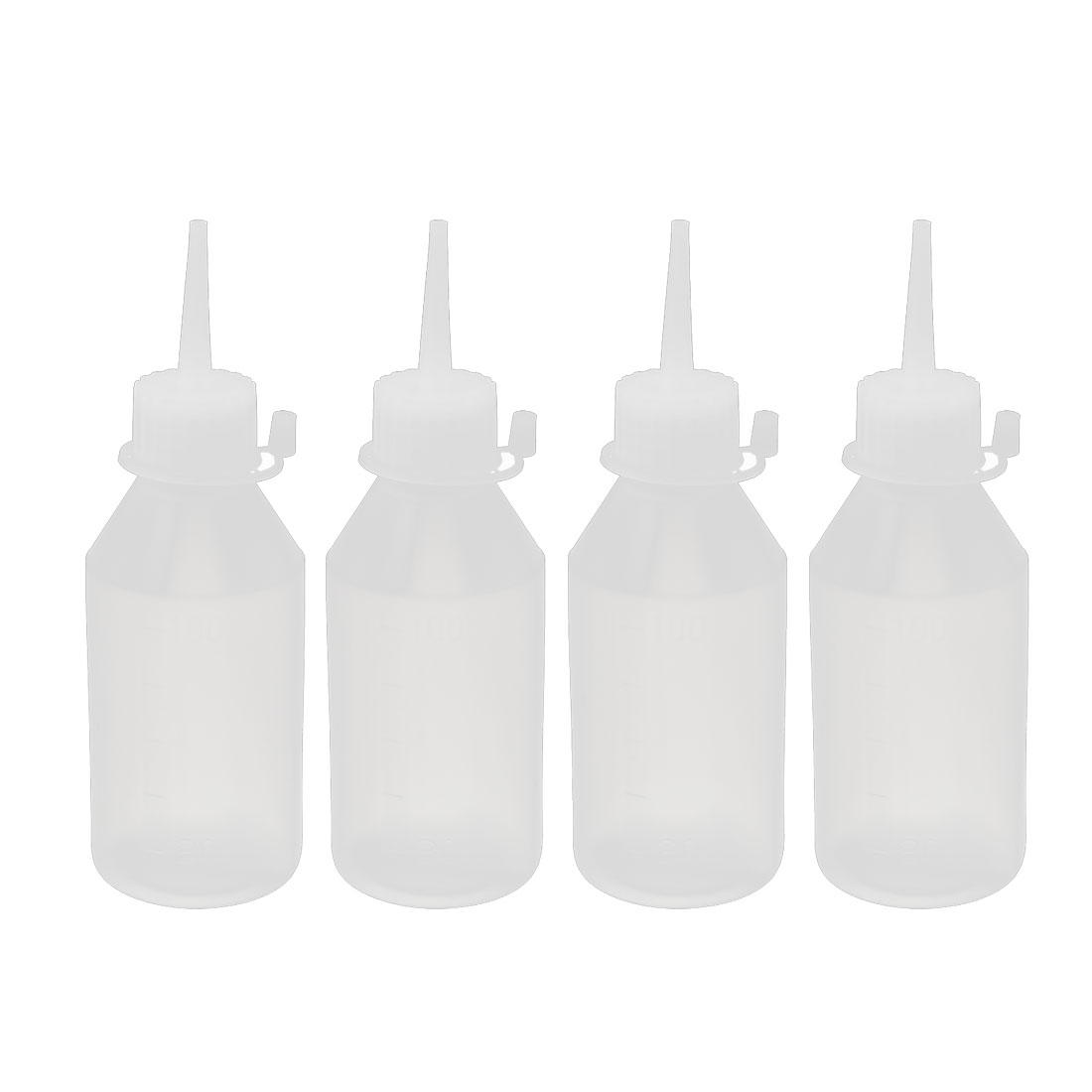 YH2L Plastic Kitchen Laboratory Squeeze Bottle Dispenser 100ML 4 Pcs
