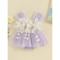 thumbnail image 2 of Suealasg Newborn Baby Girl Outfits Sleeveless 3D Flower Decor Tulle Romper Dress 1st Birthday Photoshoot Dress Summer Clothes, 2 of 9
