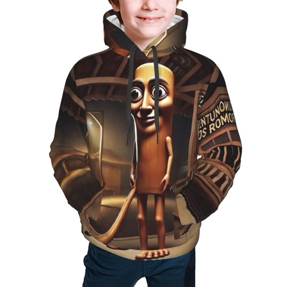 Italian Brainrot Kids' Hoodie 3d Print Sweatshirt Soft Pullover Hooded With Big Pockets For Boys Or Girls Small