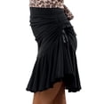thumbnail image 3 of YM YOUMU Women Drawstring Ruched Ruffle Latin Dance Skirt Irregular Ballroom Samba Chacha Tango Mini Skater Skirt, 3 of 5