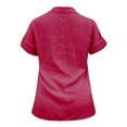 thumbnail image 5 of KBZDBZC Womens Bloses Women's Casual Loose Summer Short Sleeve Solid Color Button Down Shirt T Shirt Blouse Women T-Shirt for Women Womens Tee Shirt (Hot Pink,XXXXXL), 5 of 6