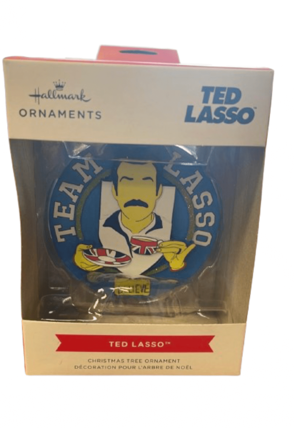 Hallmark Ted Lasso "Team Lasso Believe" Christmas Ornament - Resin Ornament With Ted Lasso Silhouette & Tea Cup