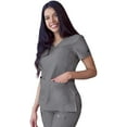 thumbnail image 2 of Adar Pro Heather Sarraus pour Femmes - Haut de Sarrau à Encolure Cœur en V - P4210H - Gris Chiné - TTP, 2 of 7
