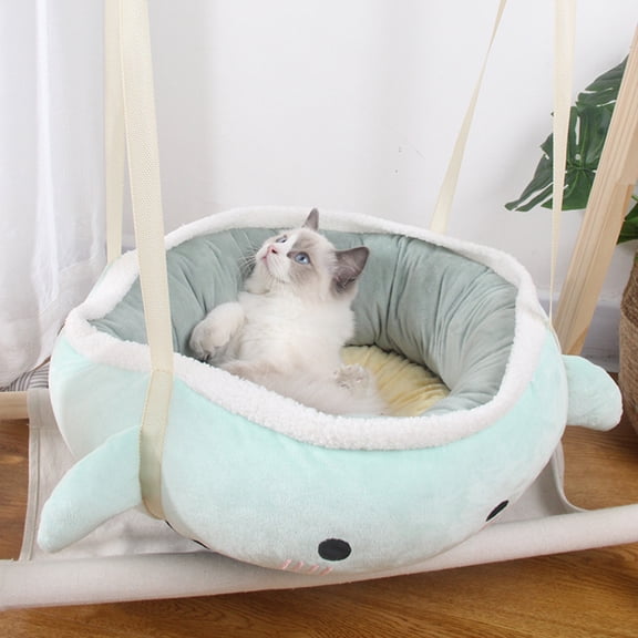 2-in-1 Cat Hammock & Sofa Bed, Soft Hanging Pet Bed for Small Cats & Dogs, Versatile Hangable or Flat Indoor Pet Nest, Blue big
