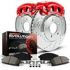 Power Stop Rear Z23 Evolution Brake Pad and Rotor Kit with Red Powder Coated Calipers KC3115