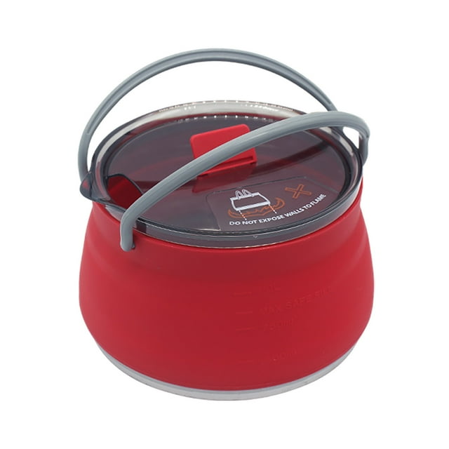 Binwennn Arrosoir en Métal Intérieur Portable Pliable Pot de Cuisson en Silicone Usage Randonnée Bouilloire Théière