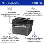 Restored Brother Wireless MFC-L2820DW Compact Monochrome All-in-One Laser Printer with Copy, Scan and Fax, Duplex and Mobile Printing