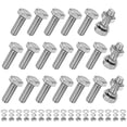 thumbnail image 1 of Uxcell 20-Pack Tornillo de Cabeza Hexagonal con Tuercas, Arandelas Planas y de Bloqueo M8x22mm Kit de Tornillos de Acero Inoxidable Totalmente Roscados Métricos, 1 of 1