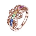thumbnail image 1 of Conjunto de circón anillo de oro rosa para las mujeres joyería de moda populares accesorios para la esposa, 1 of 8