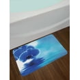 thumbnail image 2 of Flower Bath Mat, Orchid Floral Design with Reflection to a River Water Image Photo, Non-Slip Plush Mat Bathroom Kitchen Laundry Room Decor, 29.5 X 17.5 Inches, Violet Blue Aqua and White, Ambesonne, 2 of 2