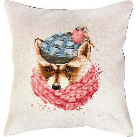UPC: 4840746035272 | Luca-S Gentleman Racoon Pillow Counted Cross-Stitch Kit
