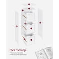 thumbnail image 4 of VASAGLE- clóset de Almacenamiento no Empotrado con 3 cajones, 11.8 x 12.6 x 31.9 Pulgadas, para baño, Sala de Estar, Cocina, Estilo Moderno, Color Blanco, 4 of 5