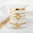 thumbnail image 3 of Womens Bracelet Set Retro Geometric Alloy Bangles with Sparkling Crystal Accents Five-Piece Jewelry for Wedding Birthday Travel and Gift Giving, 3 of 7