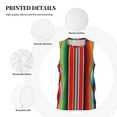 thumbnail image 3 of Naloa Mexican Serape Blanket Stripes Basketball Jersey Reversible Men's Mesh Athletic Sports Shirts Training Practice S-4XLXX-Large, 3 of 6